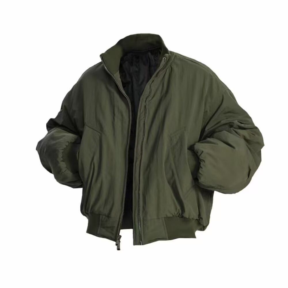 Men's Short Silhouette Jacket with Stand Collar Baseball Jacket